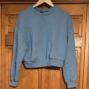 Light blue sweatshirt crop top